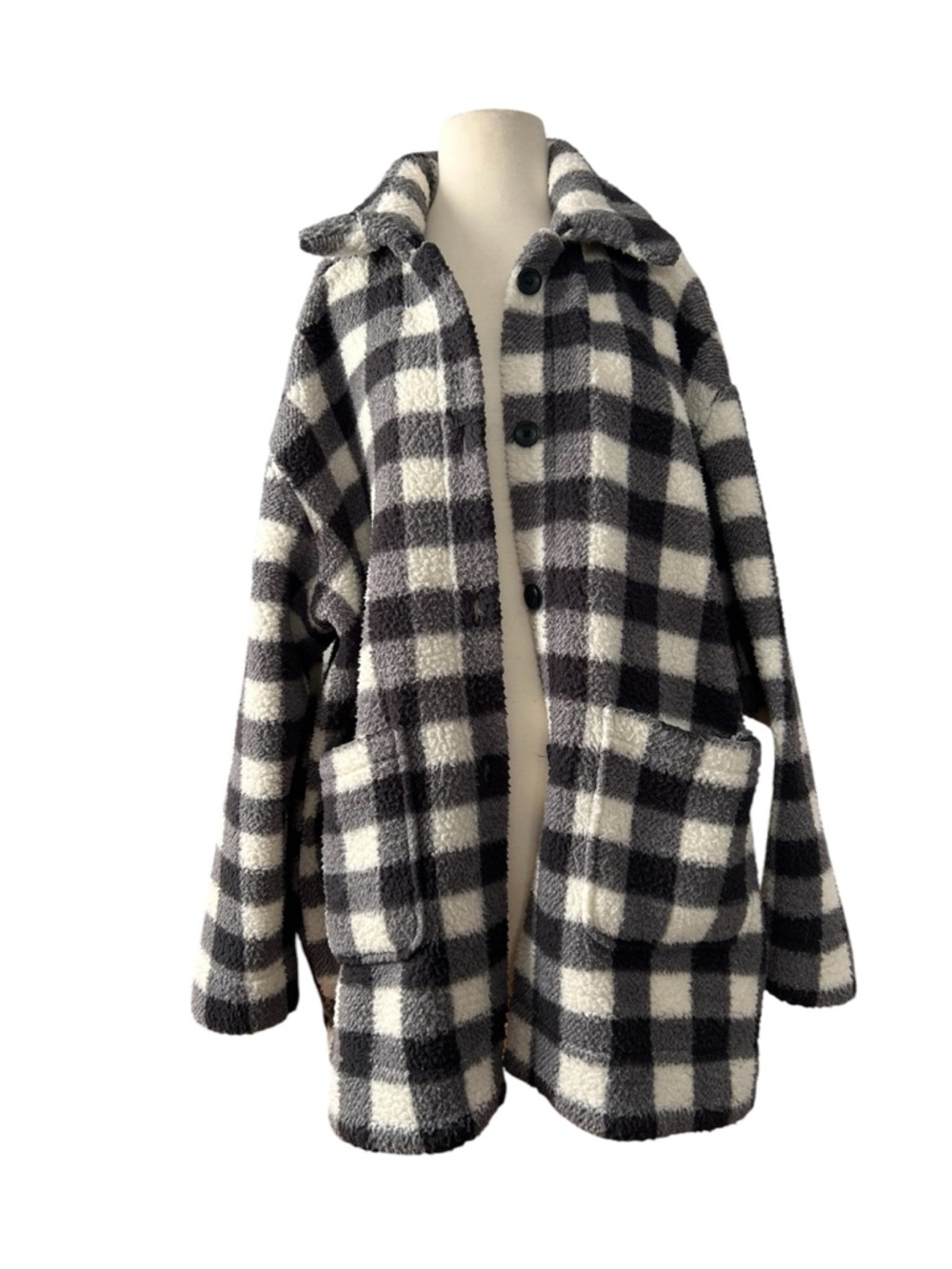 Lee Black & White Check Teddy Jacket